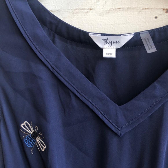 Thyme Tank Top Navy - Picture 2 of 3